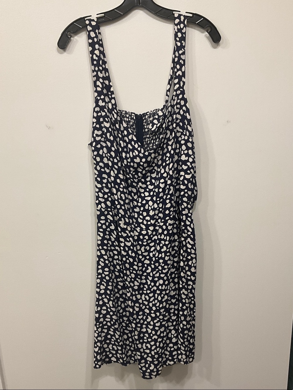 Reformation Humphrey Navy and White Printed Mini Slip Dress SZ 18